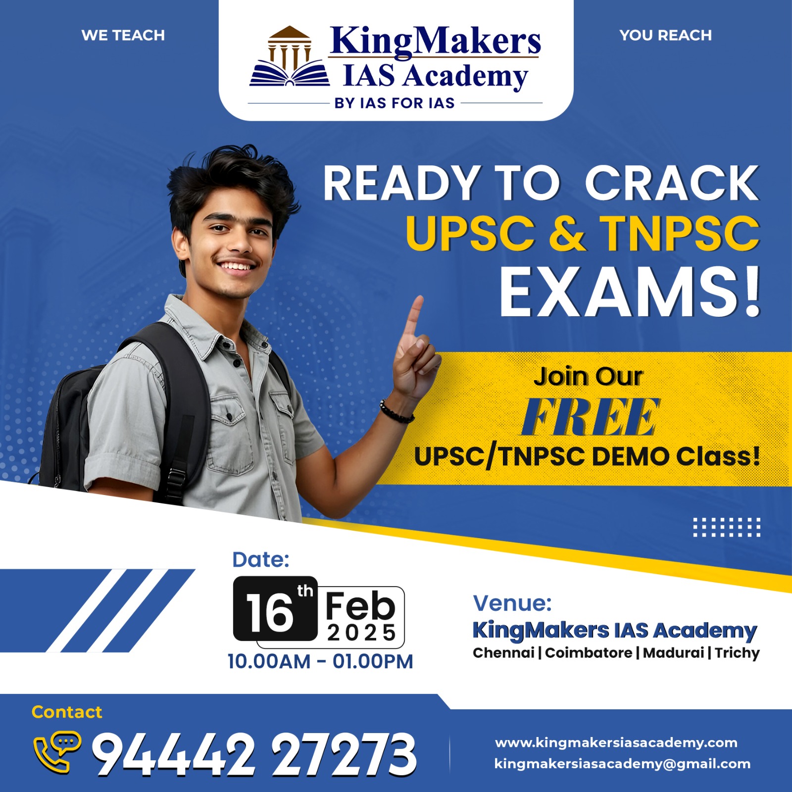 UPSC / TNPSC Free Demo Class - Kingmakers IAS Academy